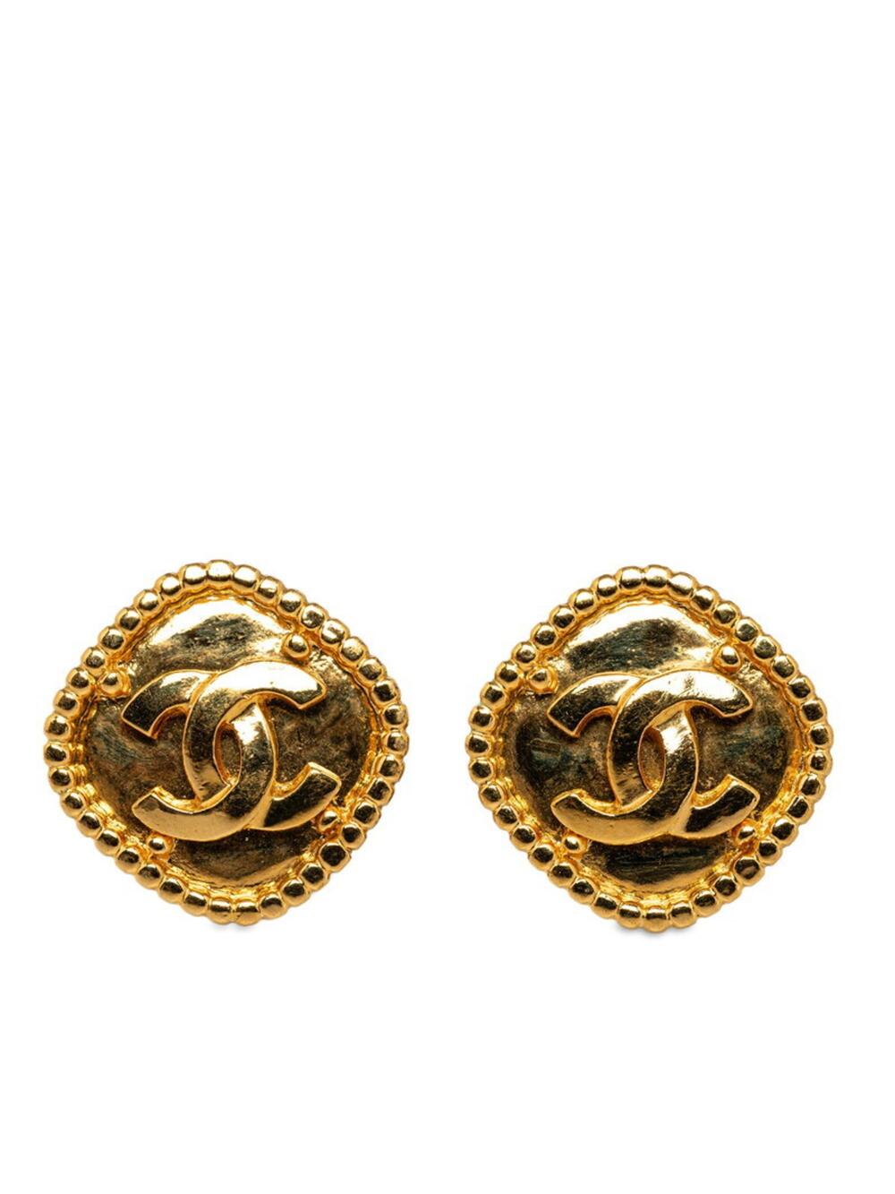 Chanel Cc Logo Earrings Metal Gold-Tone #207316C73B